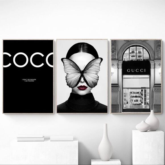 FASHION PICTURE SET 3~ Coco Chanel Celine Dior Fashion couture prints wall art - Picture 1 of 6